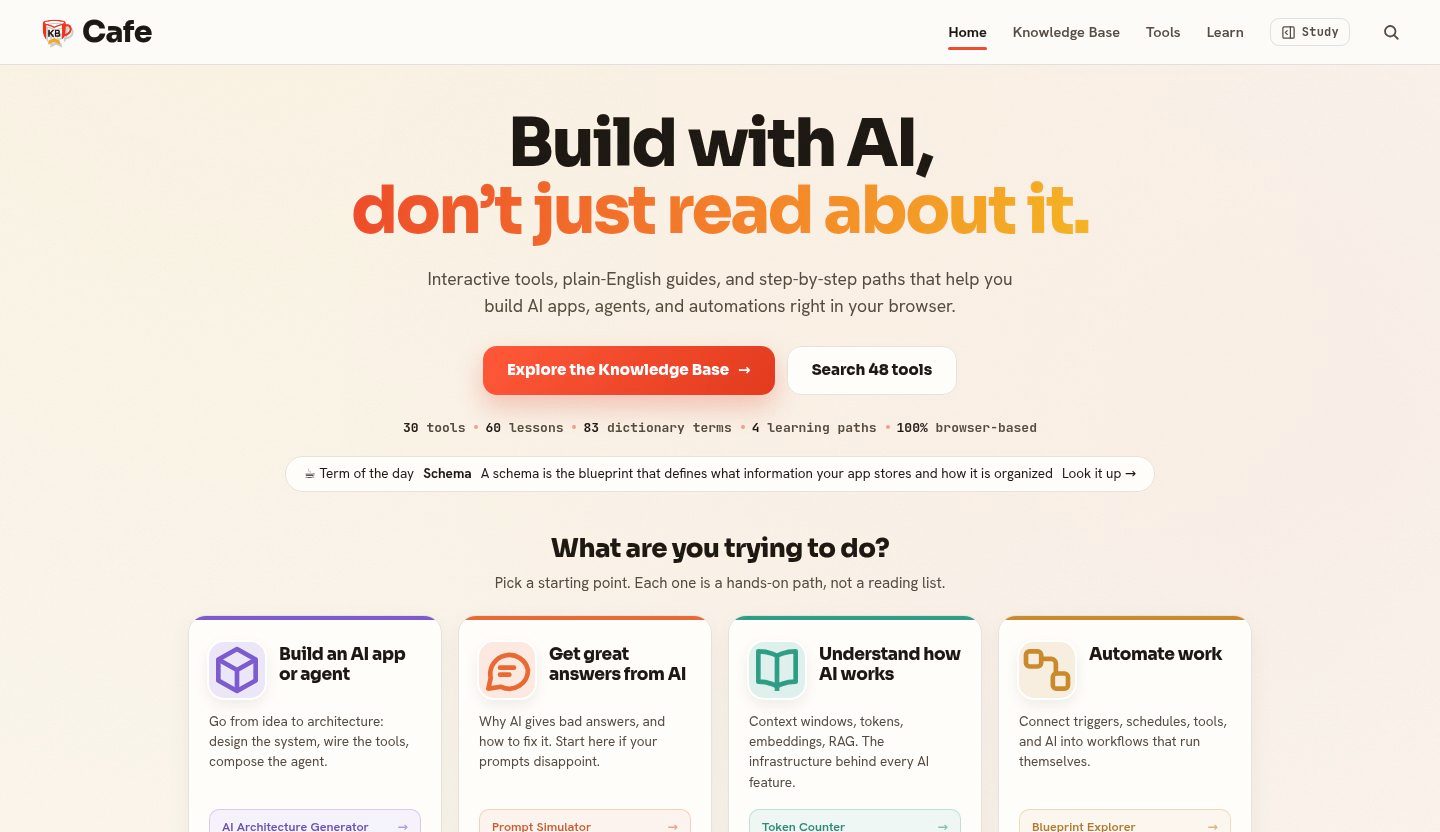 KB Cafe web design (Minimal, Type-based)